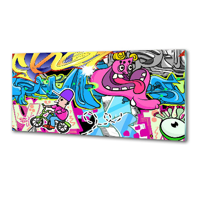 Sklenený panel do kuchynskej linky Graffiti