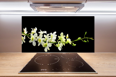 Sklenený panel do kuchynskej linky Orchidea