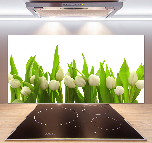Panel do kuchyne Biele tulipány