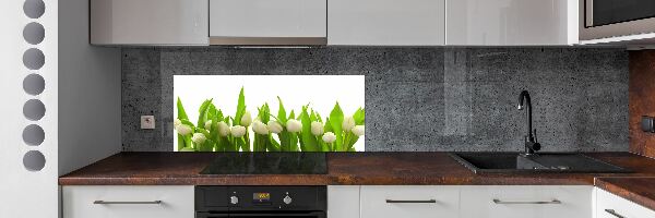Panel do kuchyne Biele tulipány