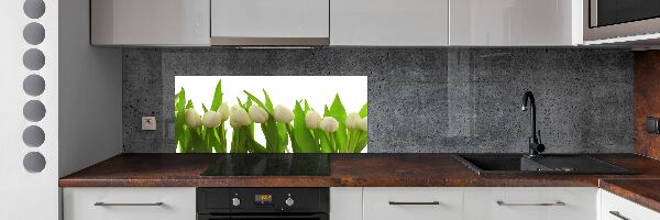 Panel do kuchyne Biele tulipány