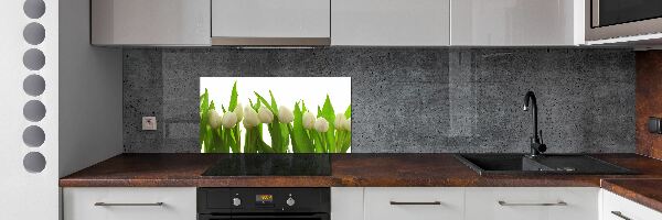 Panel do kuchyne Biele tulipány
