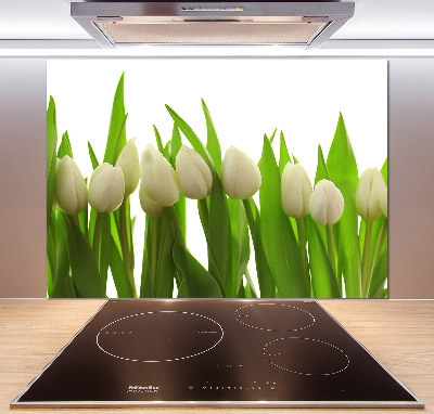 Panel do kuchyne Biele tulipány