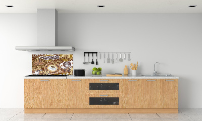 Sklenený panel do kuchynskej linky Kaviareň
