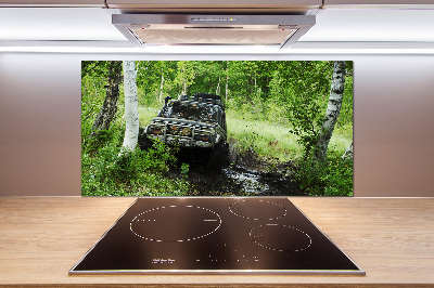 Dekoračný panel sklo Jeep v lese