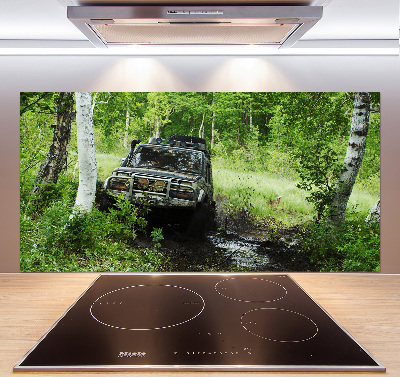 Dekoračný panel sklo Jeep v lese