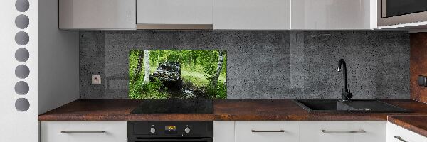 Dekoračný panel sklo Jeep v lese