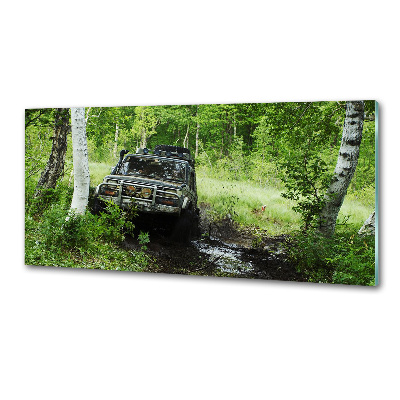 Dekoračný panel sklo Jeep v lese