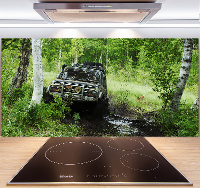 Dekoračný panel sklo Jeep v lese