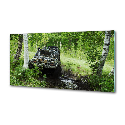 Dekoračný panel sklo Jeep v lese