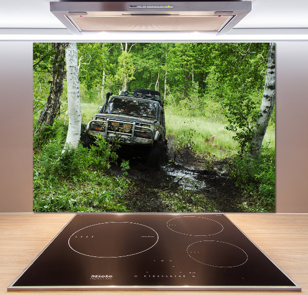 Dekoračný panel sklo Jeep v lese