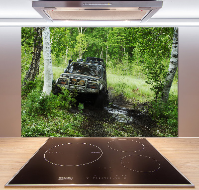 Dekoračný panel sklo Jeep v lese