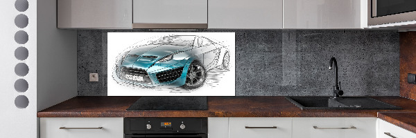 Panel do kuchyne Náčrt autá