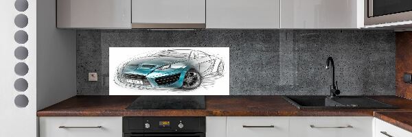 Panel do kuchyne Náčrt autá