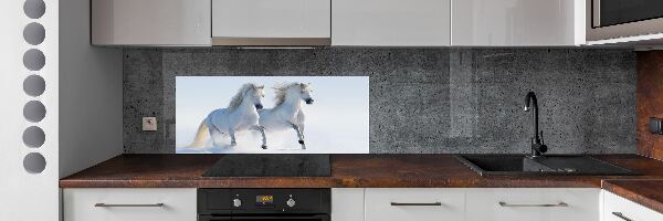 Panel do kuchyne Dva kone v snehu