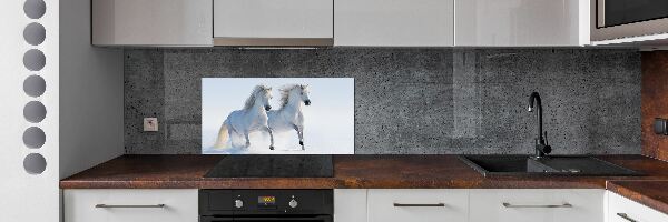 Panel do kuchyne Dva kone v snehu