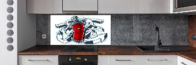 Sklenený panel do kuchynskej linky Graffiti