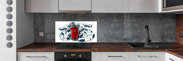Sklenený panel do kuchynskej linky Graffiti