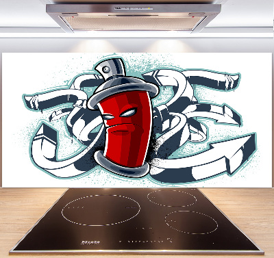 Sklenený panel do kuchynskej linky Graffiti