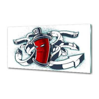 Sklenený panel do kuchynskej linky Graffiti