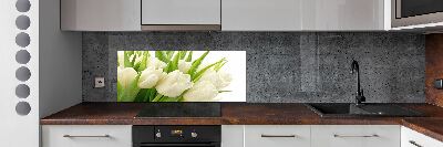 Panel do kuchyne Biele tulipány