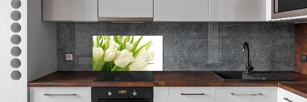 Panel do kuchyne Biele tulipány