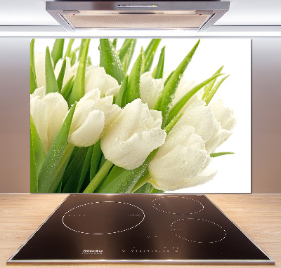 Panel do kuchyne Biele tulipány