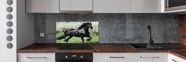 Panel do kuchyne Čierny kôň kvety