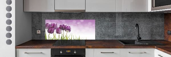 Panel do kuchyne Fialové tulipány