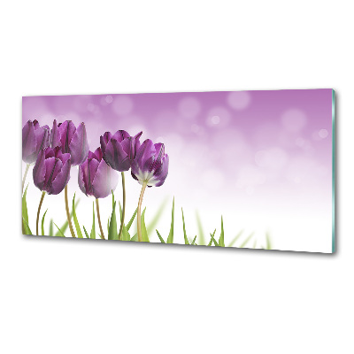 Panel do kuchyne Fialové tulipány