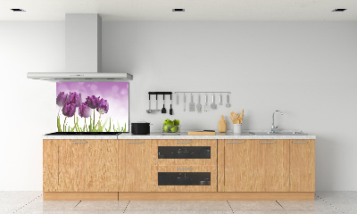 Panel do kuchyne Fialové tulipány