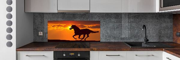 Panel do kuchyne Kôň západ slnka