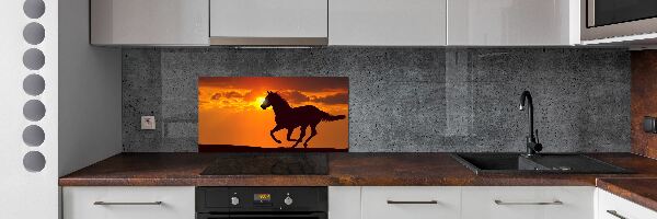 Panel do kuchyne Kôň západ slnka