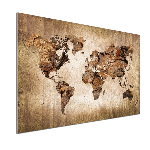 Panel do kuchyne Mapa sveta drevo
