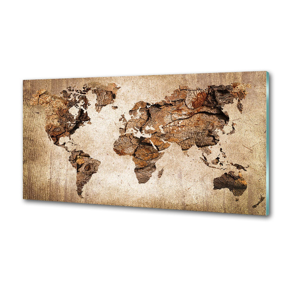 Panel do kuchyne Mapa sveta drevo