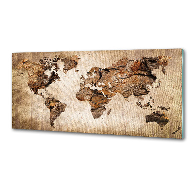 Panel do kuchyne Mapa sveta drevo
