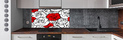 Sklenený panel do kuchyne Ruže