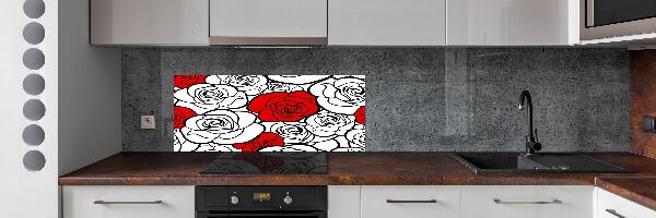 Sklenený panel do kuchyne Ruže