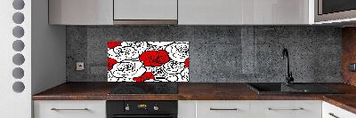 Sklenený panel do kuchyne Ruže