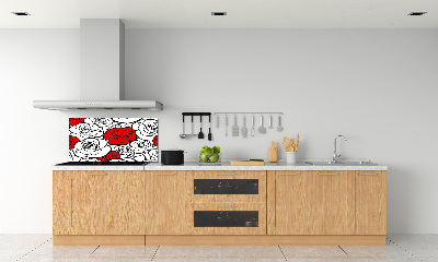 Sklenený panel do kuchyne Ruže