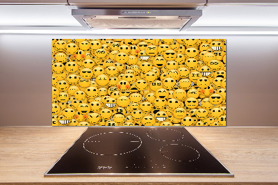 Sklenený panel do kuchynskej linky Emotikony