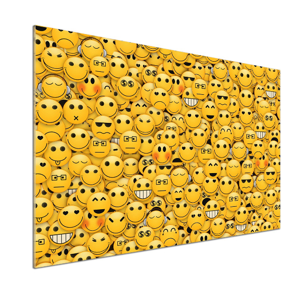 Sklenený panel do kuchynskej linky Emotikony