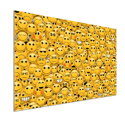 Sklenený panel do kuchynskej linky Emotikony