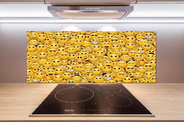 Sklenený panel do kuchynskej linky Emotikony