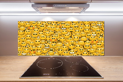 Sklenený panel do kuchynskej linky Emotikony