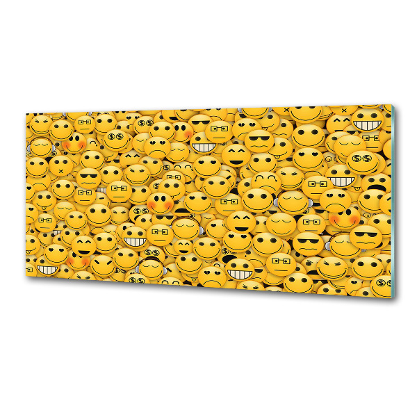 Sklenený panel do kuchynskej linky Emotikony