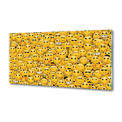 Sklenený panel do kuchynskej linky Emotikony