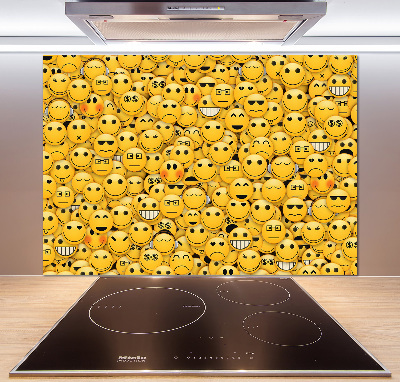 Sklenený panel do kuchynskej linky Emotikony