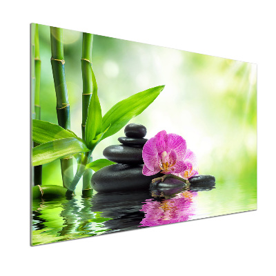 Sklenený panel do kuchynskej linky Orchidea