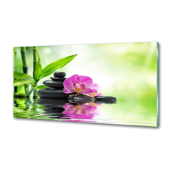 Sklenený panel do kuchynskej linky Orchidea
